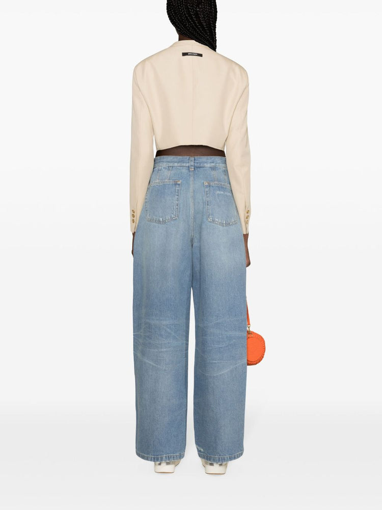 high-rise wide-leg jeans