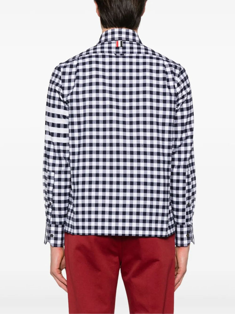UTILITY SHIRT WITH PATCH POCKET IN 4 BAR GINGHAM CHECK FLANNEL