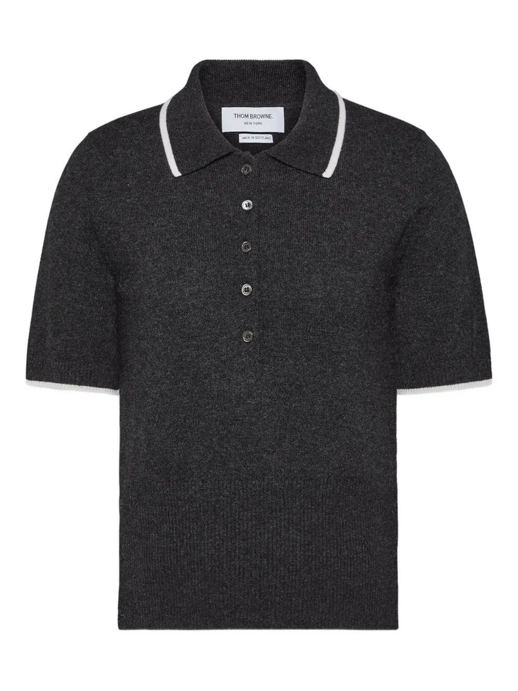 BROWNE. 65 JERSEY INTARSIA CLASSIC SS POLO IN CASHMERE