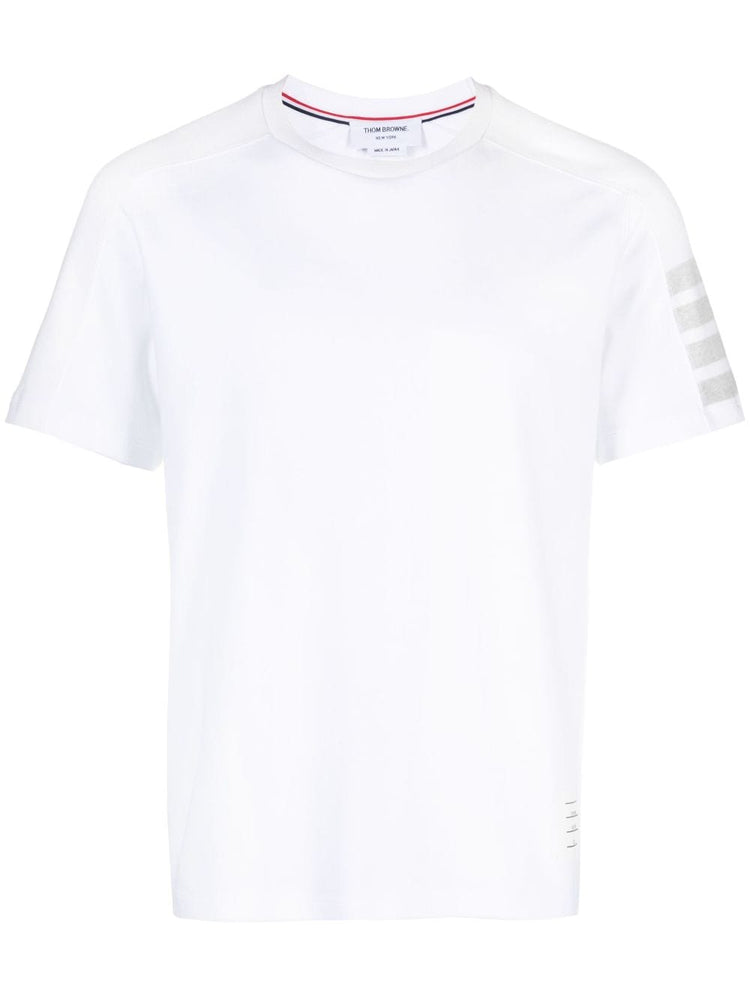 SHORT SLEEVE TEE W/ 4 BAR STRIPE IN MILANO COTTON