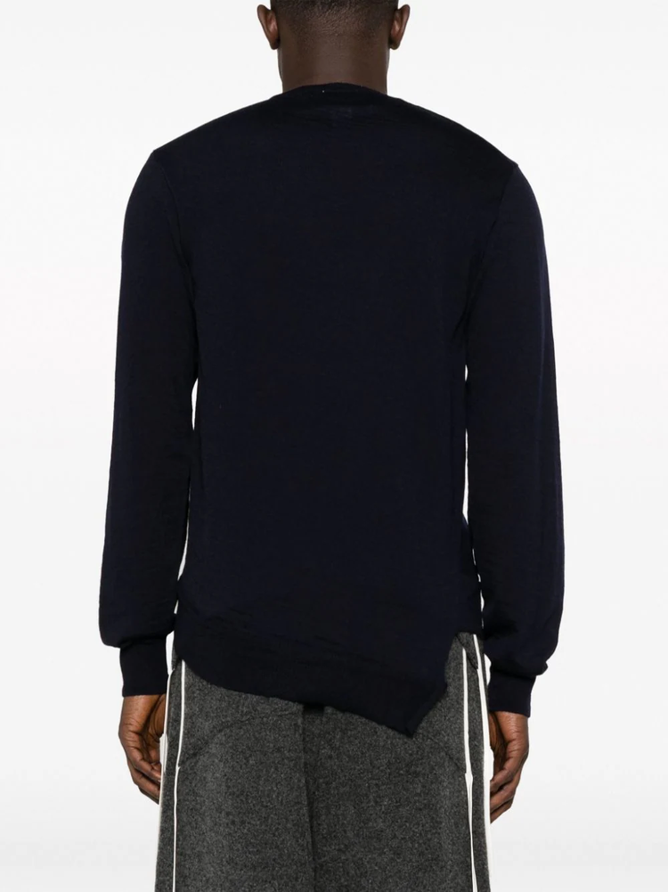 x Lacoste asymmetric wool jumper