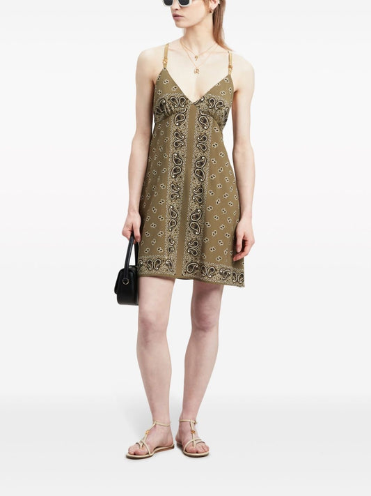 paisley-print slip dress