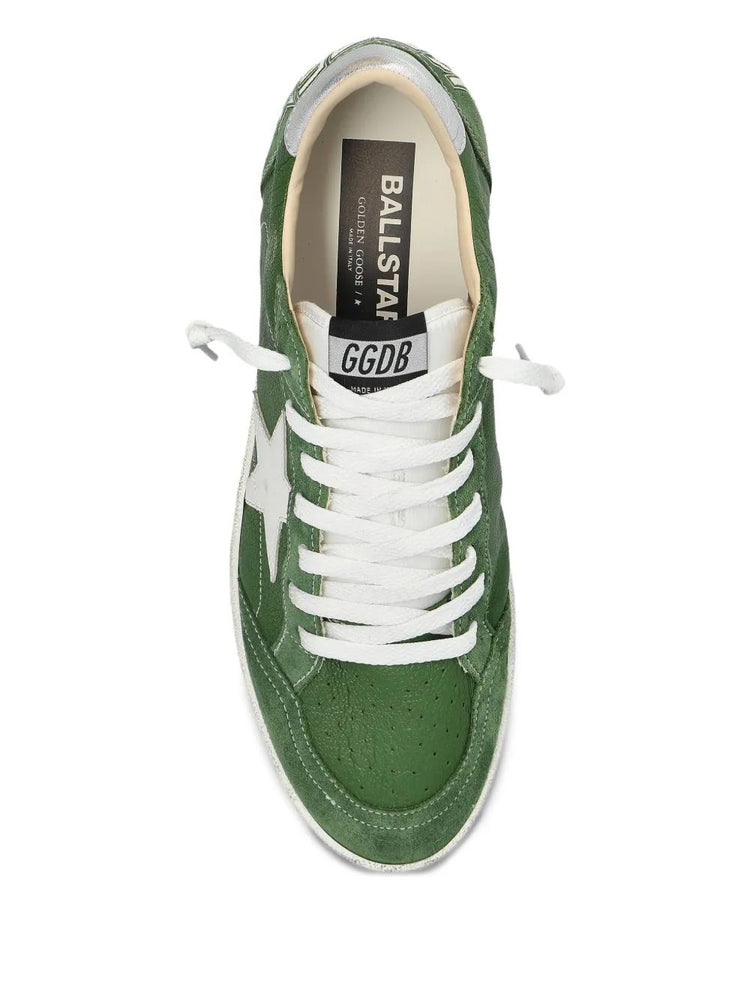 BALLSTAR NAPPA UPPER TOE AND SPUR NYLON TONGUE LEATHER STAR LAMINATED HEEL