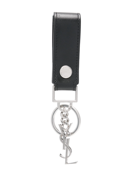 monogram leather keyring