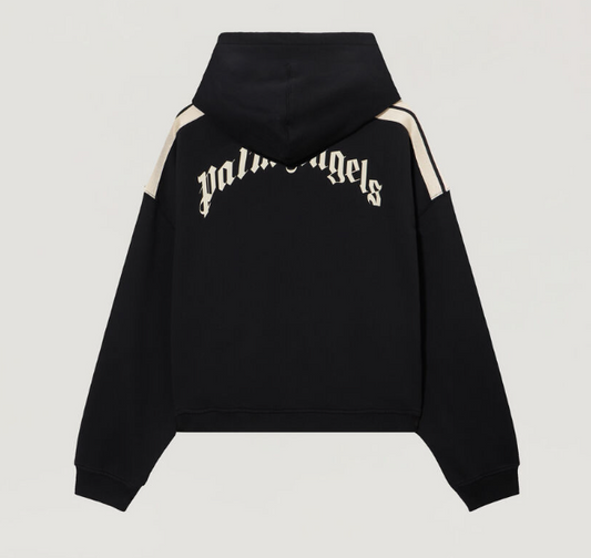 CURVED LOGO LOOSE CROP HOODIE