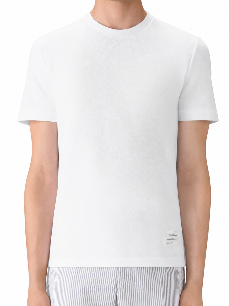 SHORT SLEEVE TEE W/ ENGINEERED 4 BAR STRIPE IN CLASSIC PIQUE