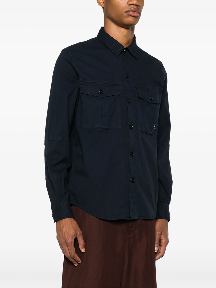 Cuban-collar cotton shirt