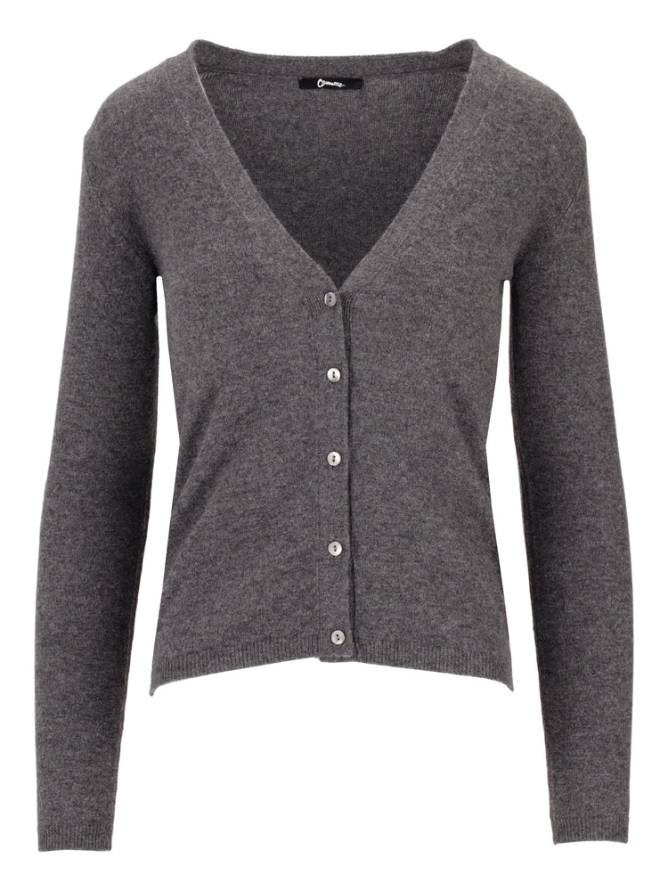 LA ROSE cashmere crop v-neck cardigan