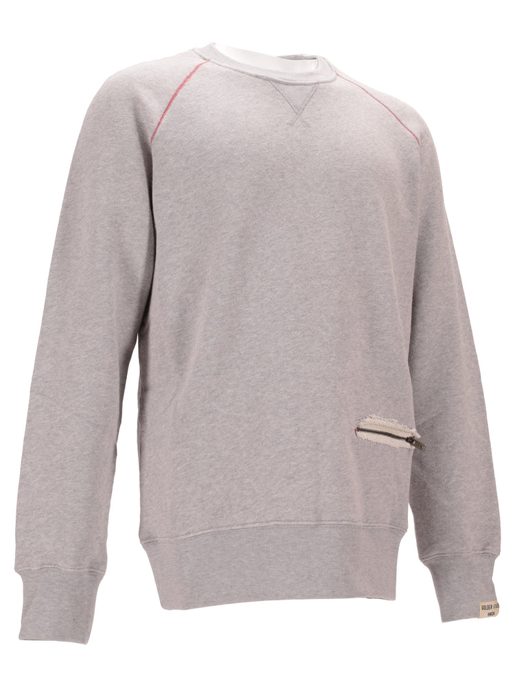 JOURNEY M'S RAGLAN CREW NECK SWEATSHIRT WITH POCKET ORGANIC COTTON FLEECE CONTRAST STITCHING