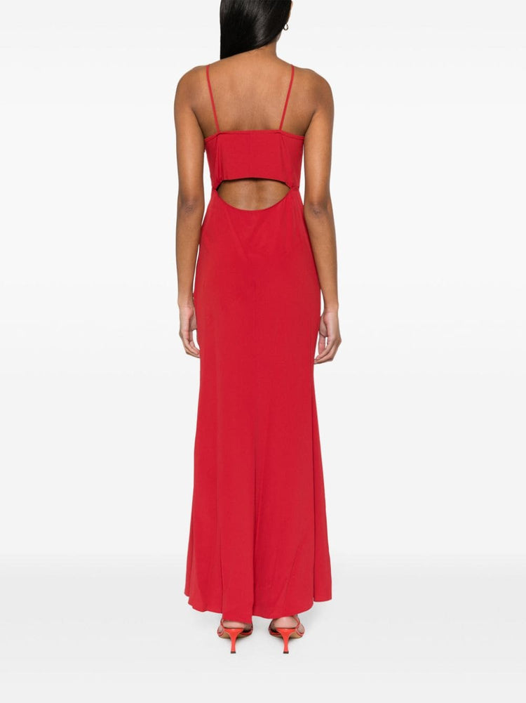 Kapri cowl-neck crepe maxi dress