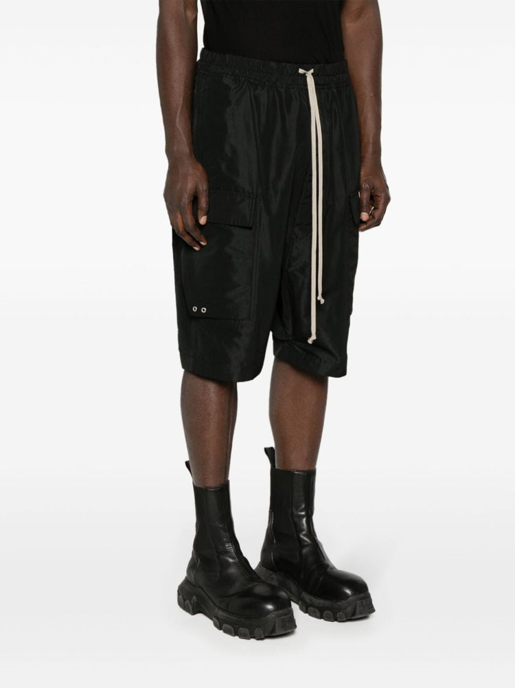 drawstring drop-crotch cargo shorts