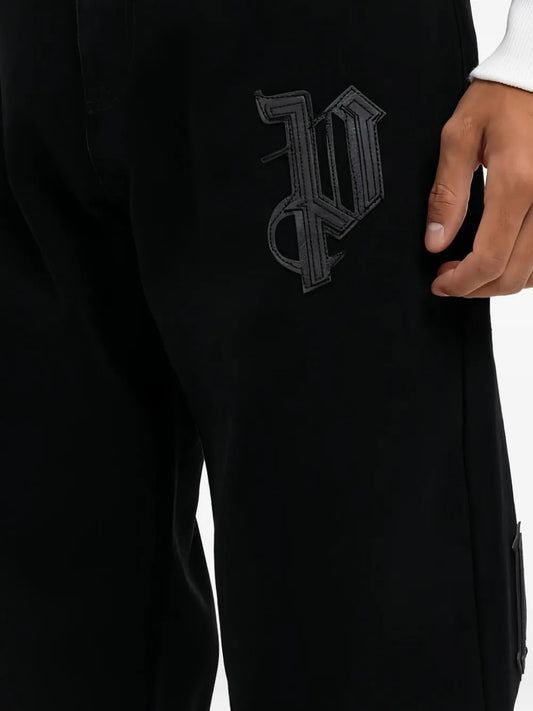 LOGO PATCH STRAIGHT 5 PKTS BLACK - BLACK