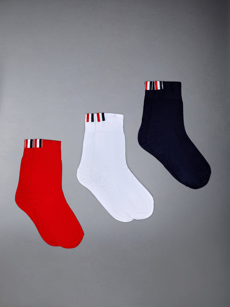 three-pack ankle-length socks