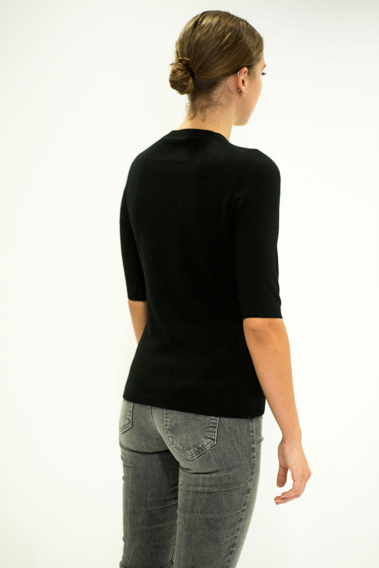 LA ROSE maglia 3/4 cashmere nero