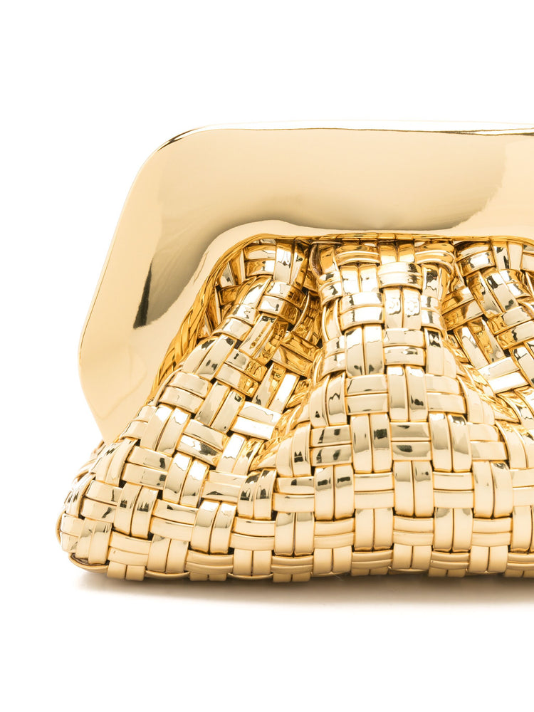 Gea weaved laminated clutch bag