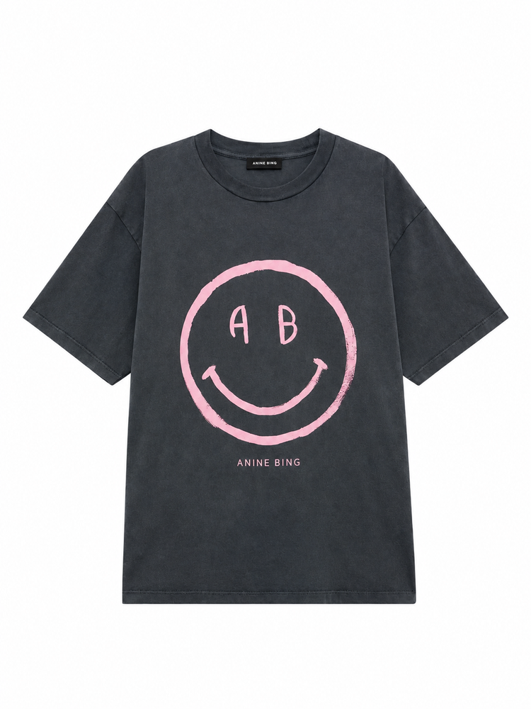 CADE TEE SMILEY - WASHED GREY