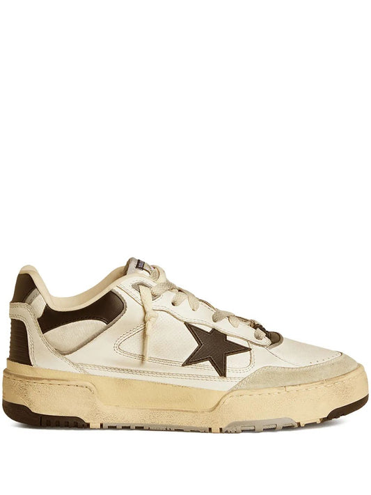 FORTY2 LEATHER UPPER HEEL AND SPUR SUEDE TOE RUBBER STAR