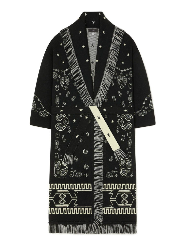 BANDANA JACQUARD COAT BLACK/MULTICOLOR