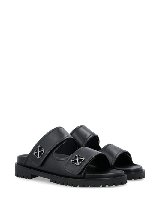 Arrows-motif leather sandals