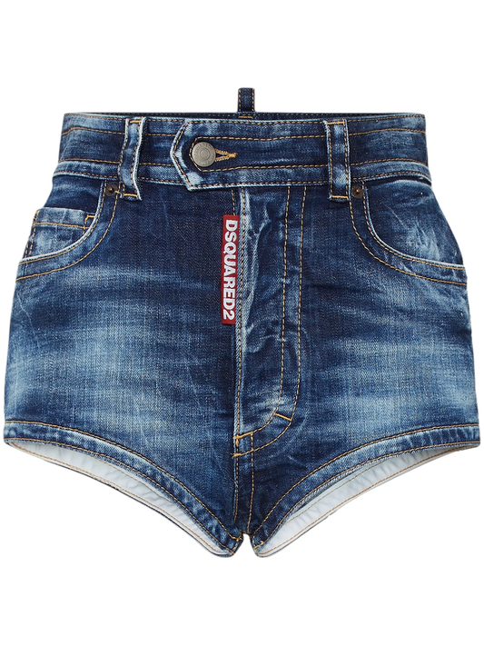 washed denim shorts