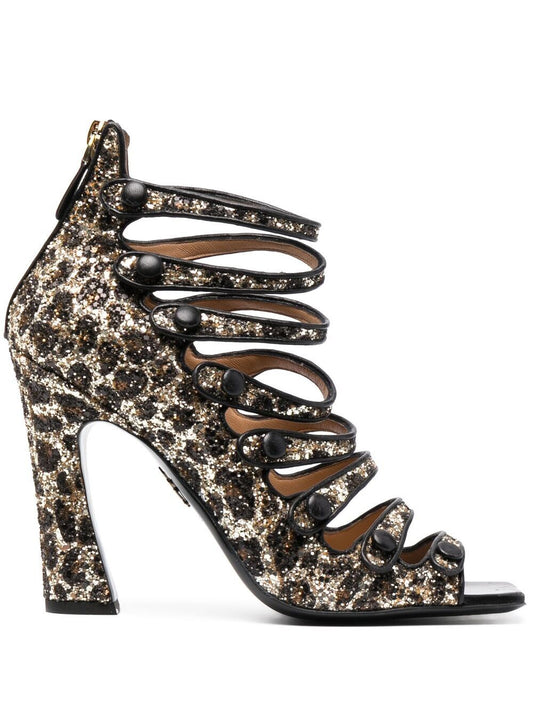 DSQUARED2 glitter-embellished leopard-print sandals