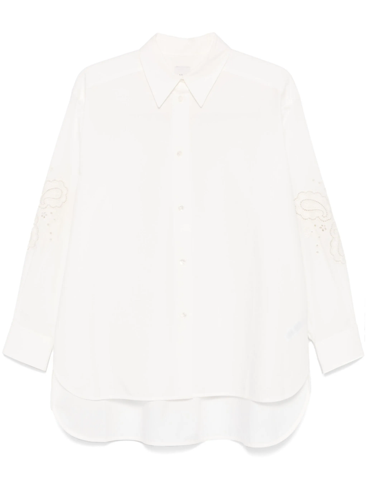 floral-embroidery shirt