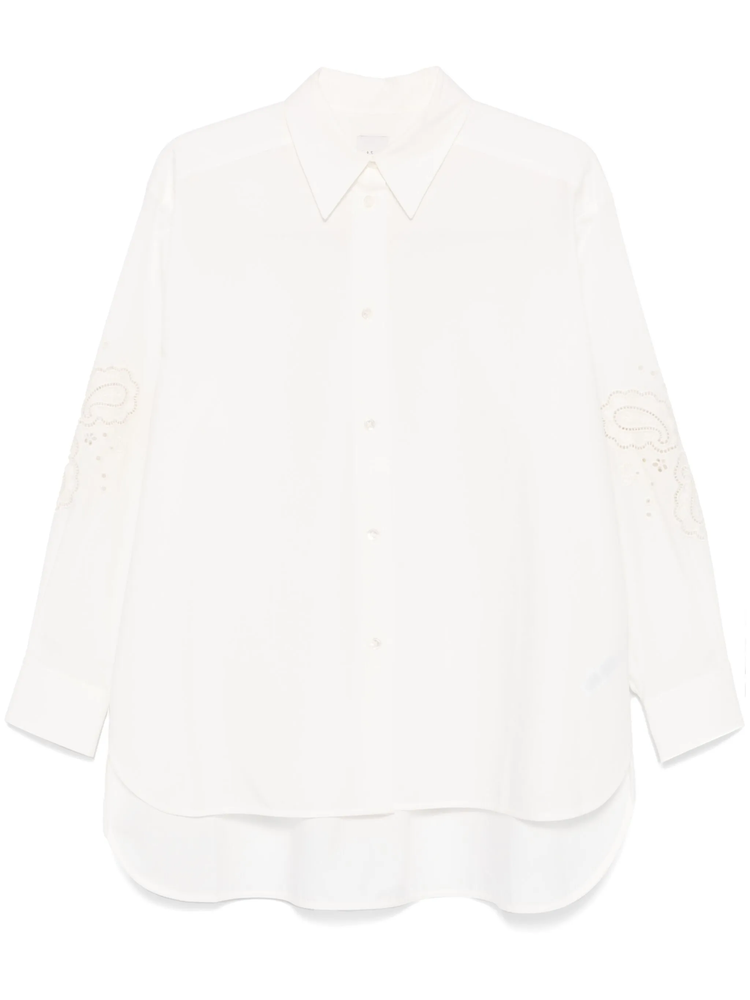 floral-embroidery shirt