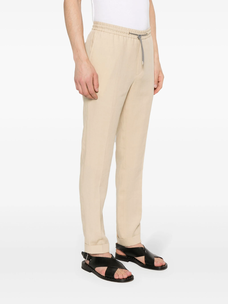 drawstring linen trousers