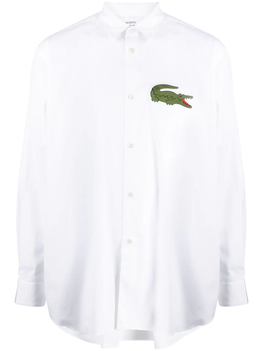 x Lacoste logo-patch cotton shirt