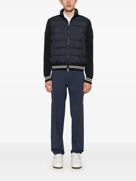 knitted-panels padded jacket