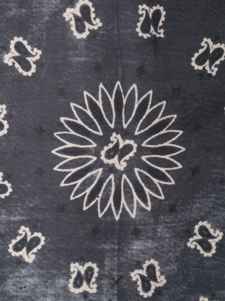 GOLDEN FOULARD PAISLEY PRINT SILK