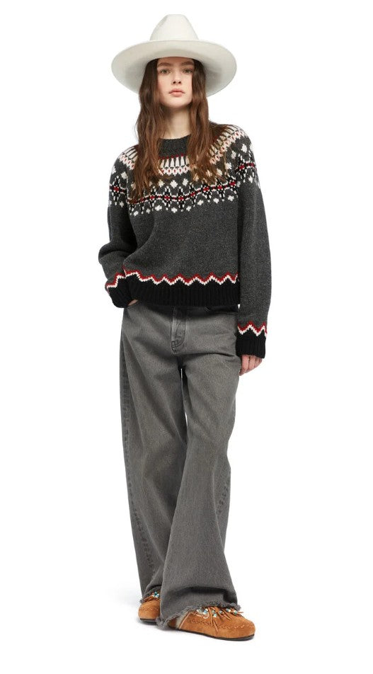 SWEET WINTER SWEATER BRICK/MULTICOLOR