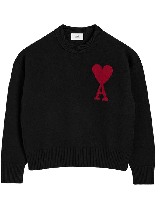 Ami de Coeur intarsia-logo wool jumper