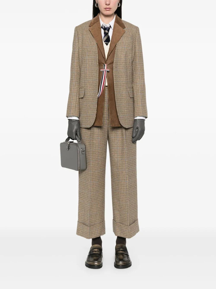 HIGH WAISTED DOUBLE PLEAT TROUSER IN GUNCLUB CHECK CHEVIOT TWEED