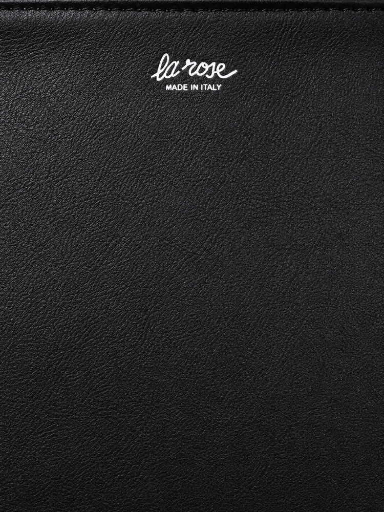 LA ROSE leather shopping bag black