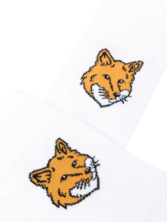 Fox-motif cotton-blend socks