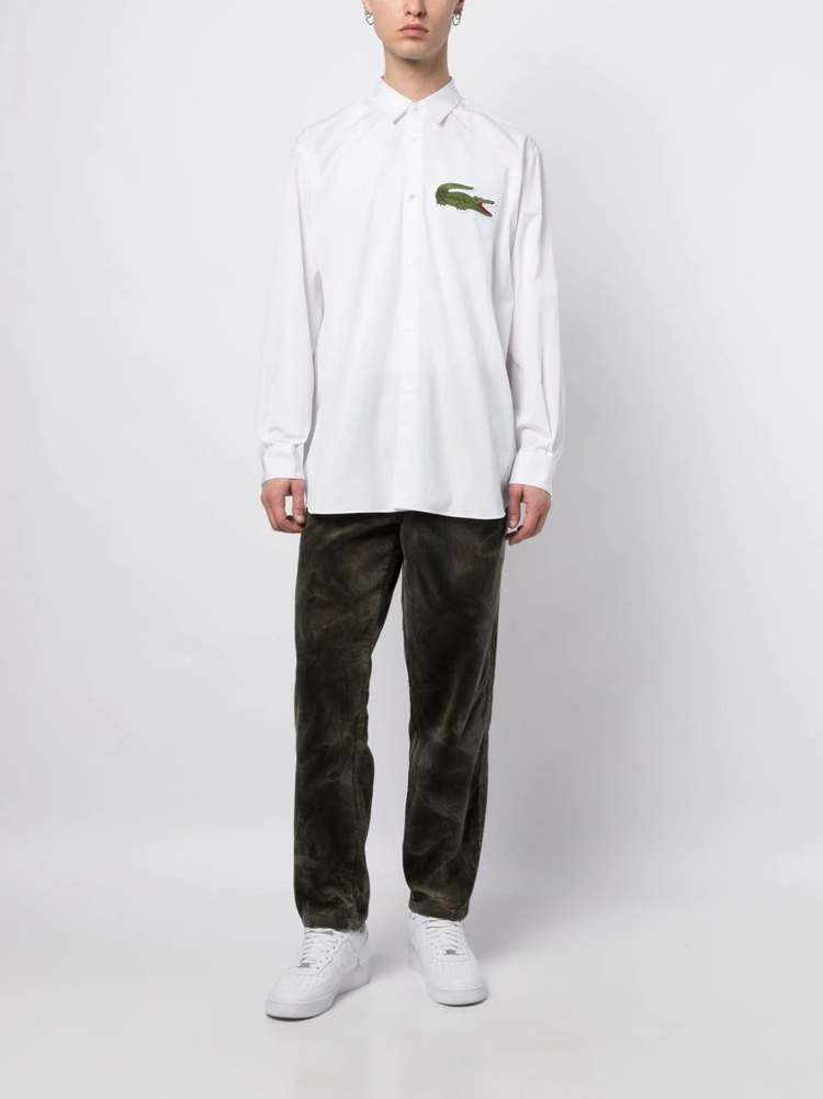 x Lacoste logo-patch cotton shirt