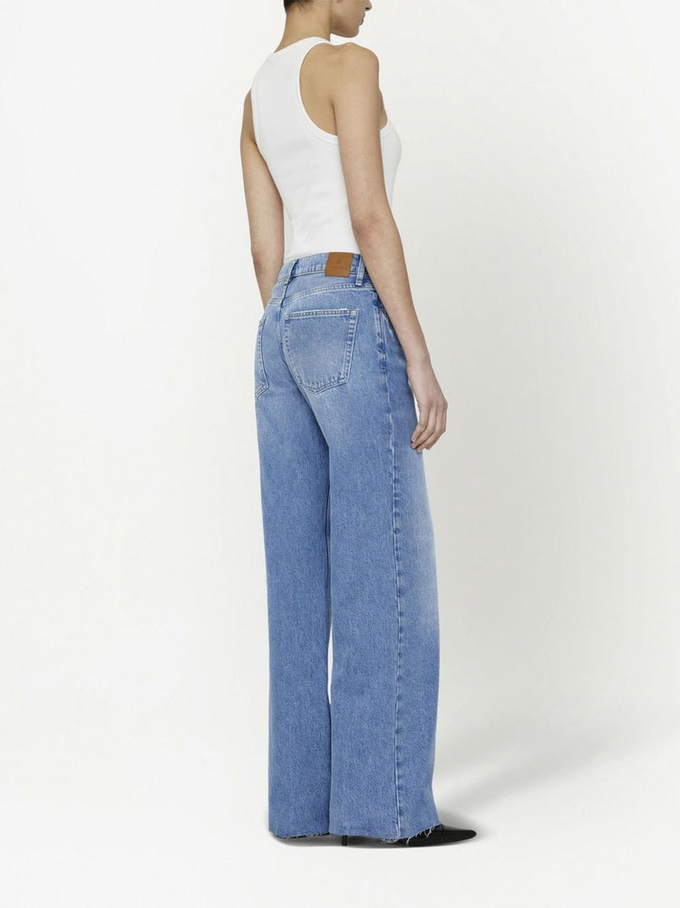 Hugh logo-patch wide-leg jeans