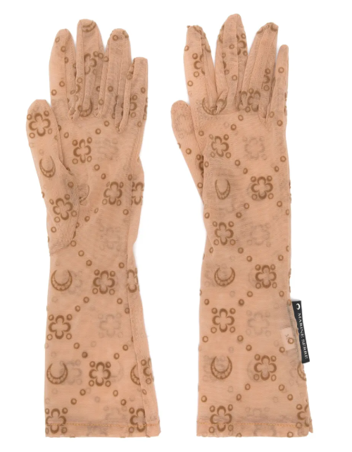 MOONOGRAM MESH FLOCK SHORT GLOVES