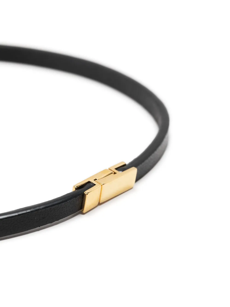 YSL double-wrap leather bracelet