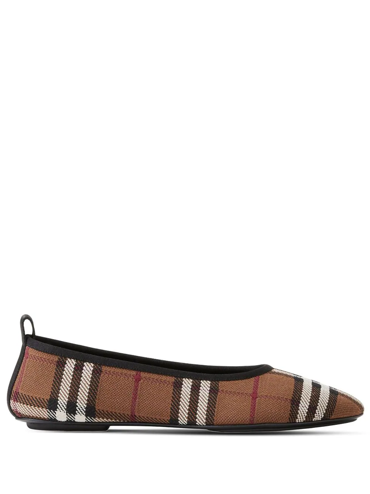 Burberry check-print ballerina shoes