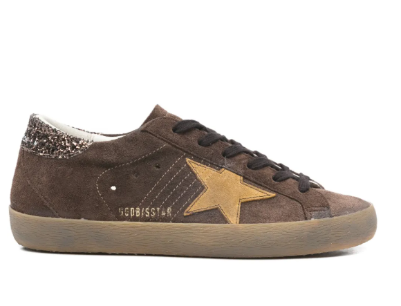 SUPER-STAR SUEDE UPPER TOE TONGUE AND STAR GLITTER HEEL