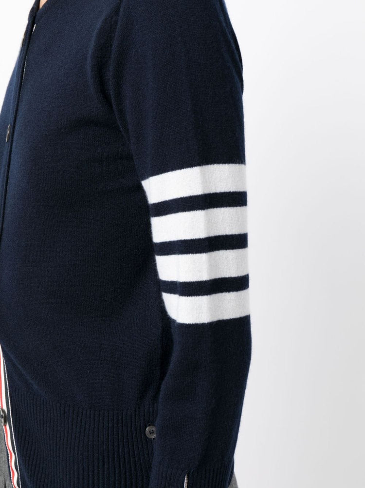 CLASSIC CREWNECK CARDIGAN W/ 4 BAR IN CASHMERE