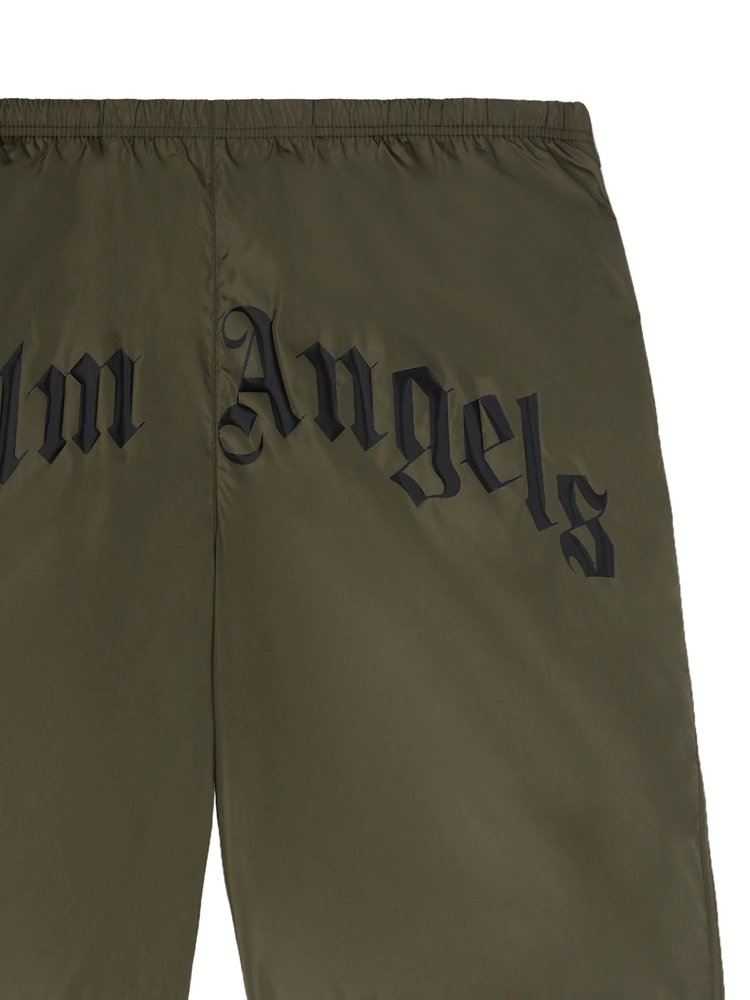 curved-logo swim shorts