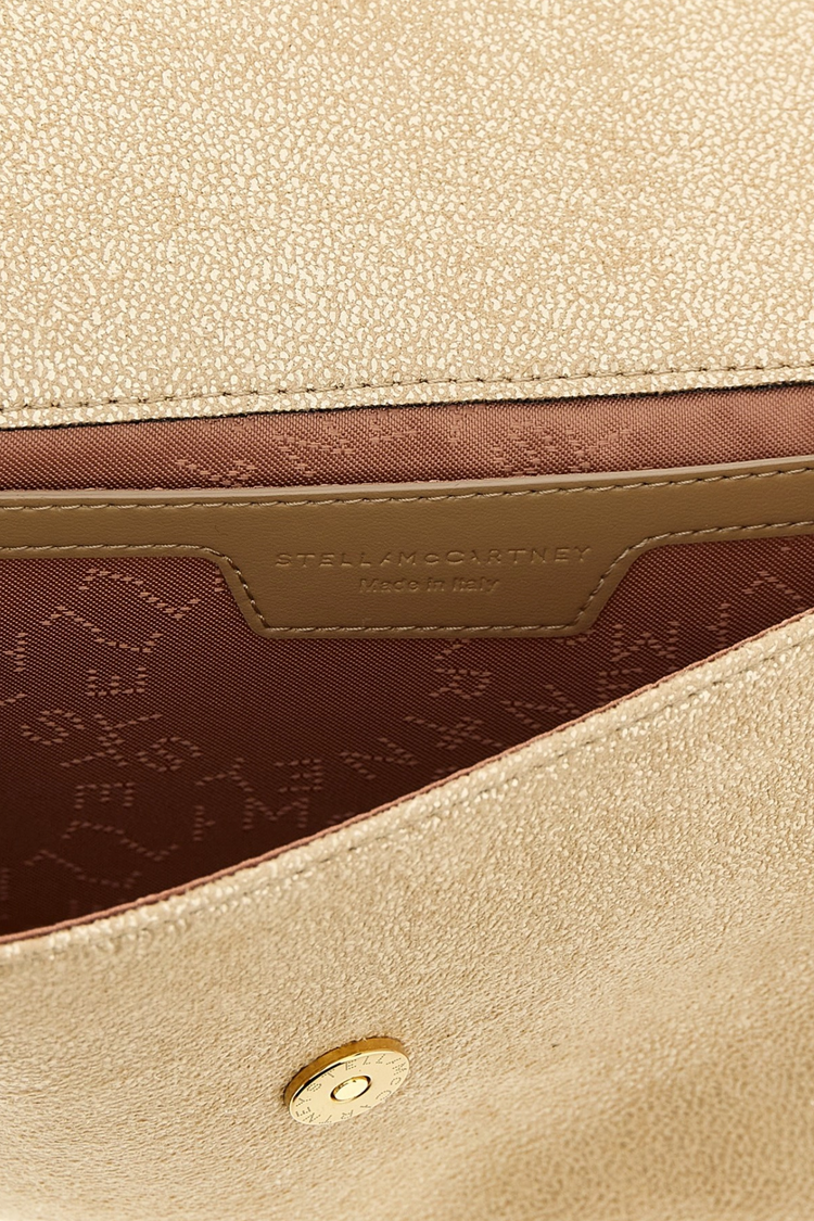 FALABELLA WALLET W/CHAIN BAG ECO SHINY DOTTED CHAMOIS W/TONAL CHAIN