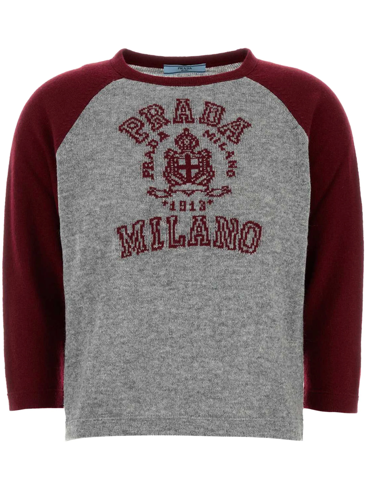 logo-intarsia sweater