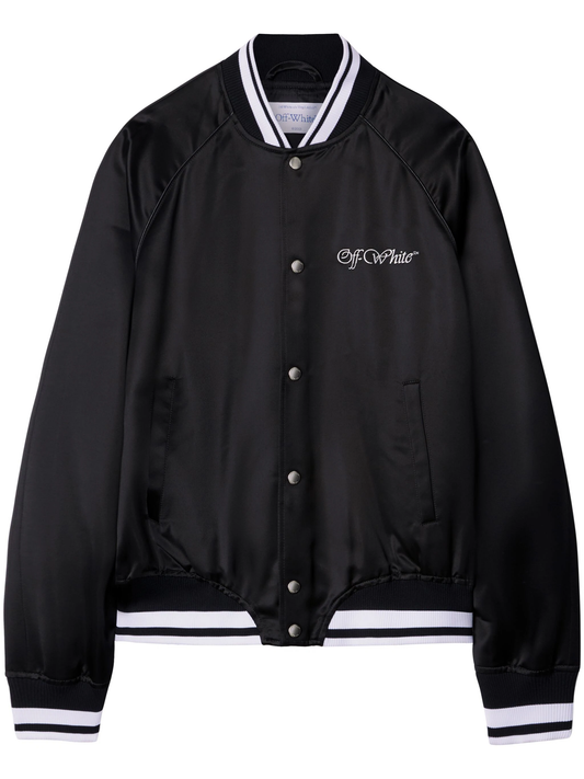 College satin souvenir bomber jacket