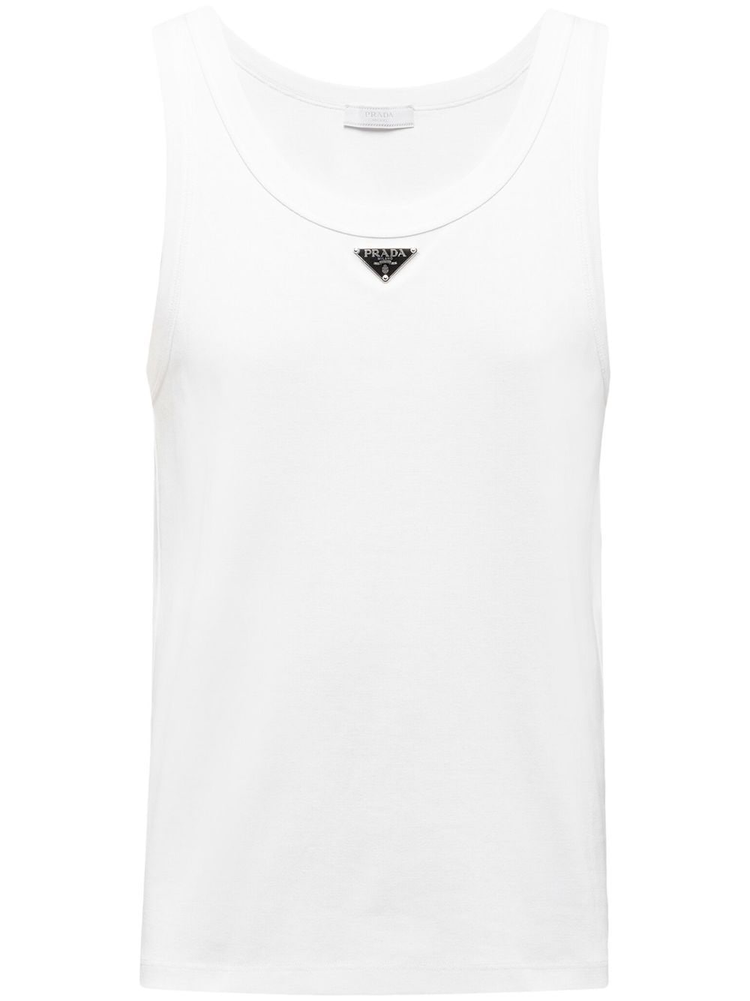 triangle-logo cotton tank top