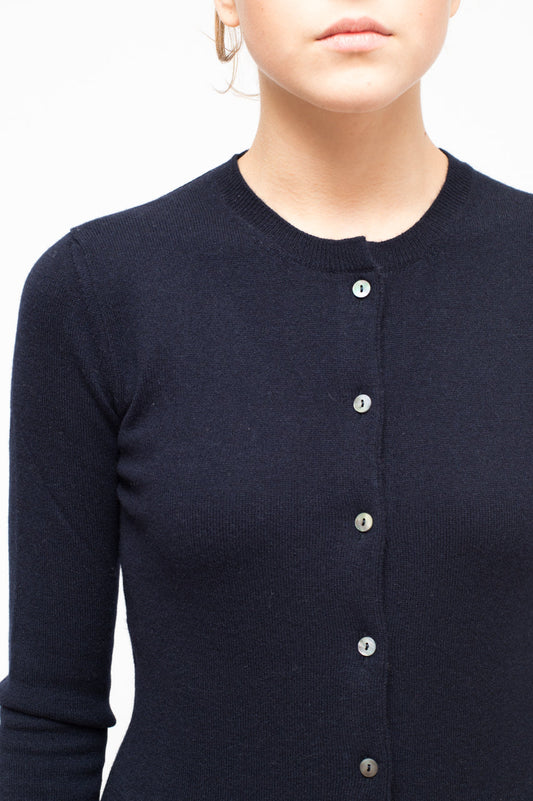 LA ROSE cardigan cashmere blu navy