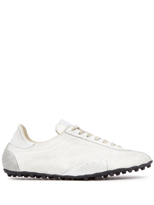leather lace-up trainers